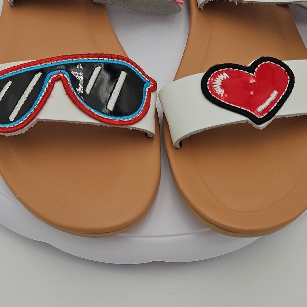 LOVE MOSCHINO White W/6.5 Ankle Strap Bride "I Do" Heart Wedding Sandals *EUC* - Picture 15 of 16